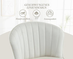 Ya-Home Eetkamerstoelen, set van 2, moderne keukenstoelen, fluweel, beige