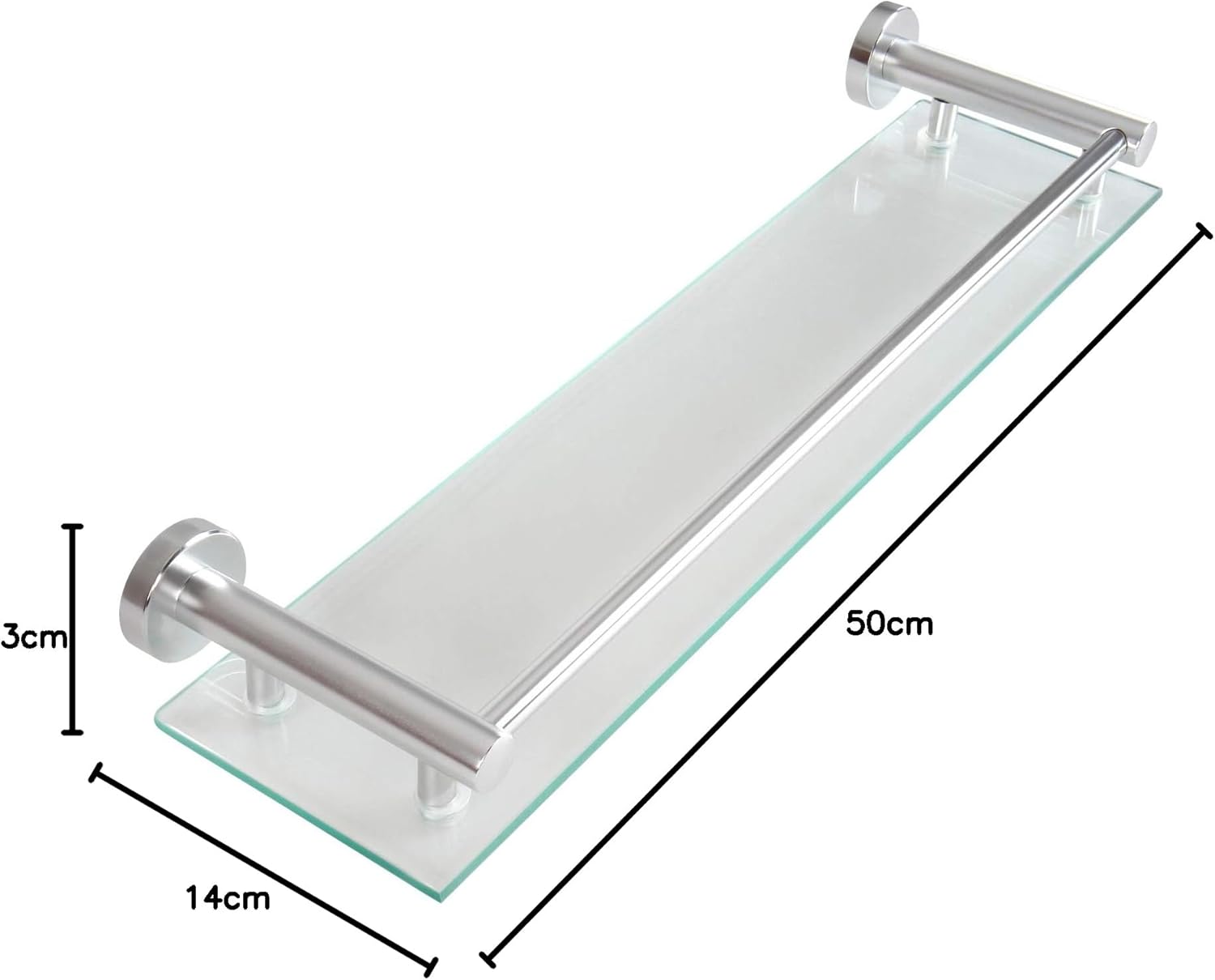 Wandplank - Glas - set van 2 - 50 cm - Aquamarin