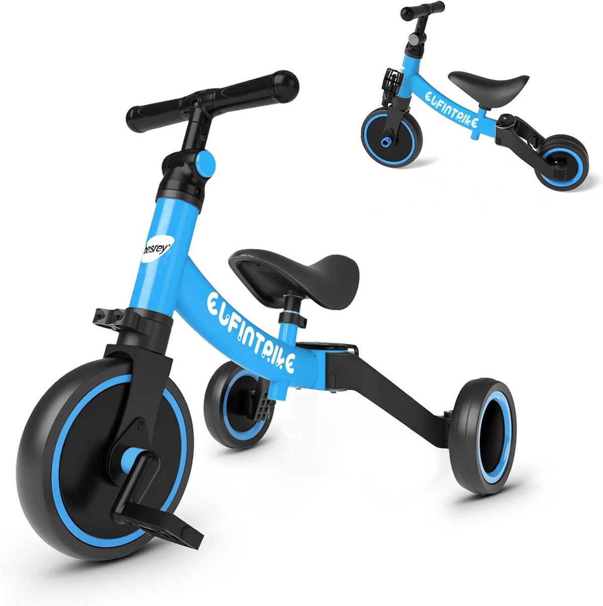Besrey Loopfiets voor kinderen, 5-in-1, vanaf 1 jaar tot 5 jaar, F | Loopfiets, verjaardagscadeau en speelgoed voor jongens en meisjes, kinderdriewiel, verstelbare zithoogte en stuur