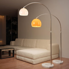 Boog Vloerlamp - E27 1 x Max. 60W Nodig of LED Dimbaar, Instelbare Hoogte (145-220 cm), Draaibare Kop, Retro Design, Wit - Staande Lampen, Vloerlampen voor Woonkamer, Slaapkamer, Kantoor
