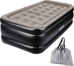 RichYa Eenpersoons luchtmatras, 197 × 97 × 57 cm, ingebouwde elektrische pomp, drijvende toplaag, PVC-materiaal, geschikt voor gezinsuitstapjes, kantoor en andere gelegenheden.