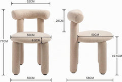 chairus Set van 2 moderne eetkamerstoelen, zonder armleuningen, kakki