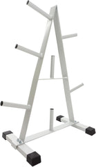 ScSPORTS® Schijfstandaard - 30 mm, 7 schijfhouders, max. 200 kg, zwart/wit - halterschijvenstandaard, halterstandaard, halterstandaard, halterstandaard voor krachttraining