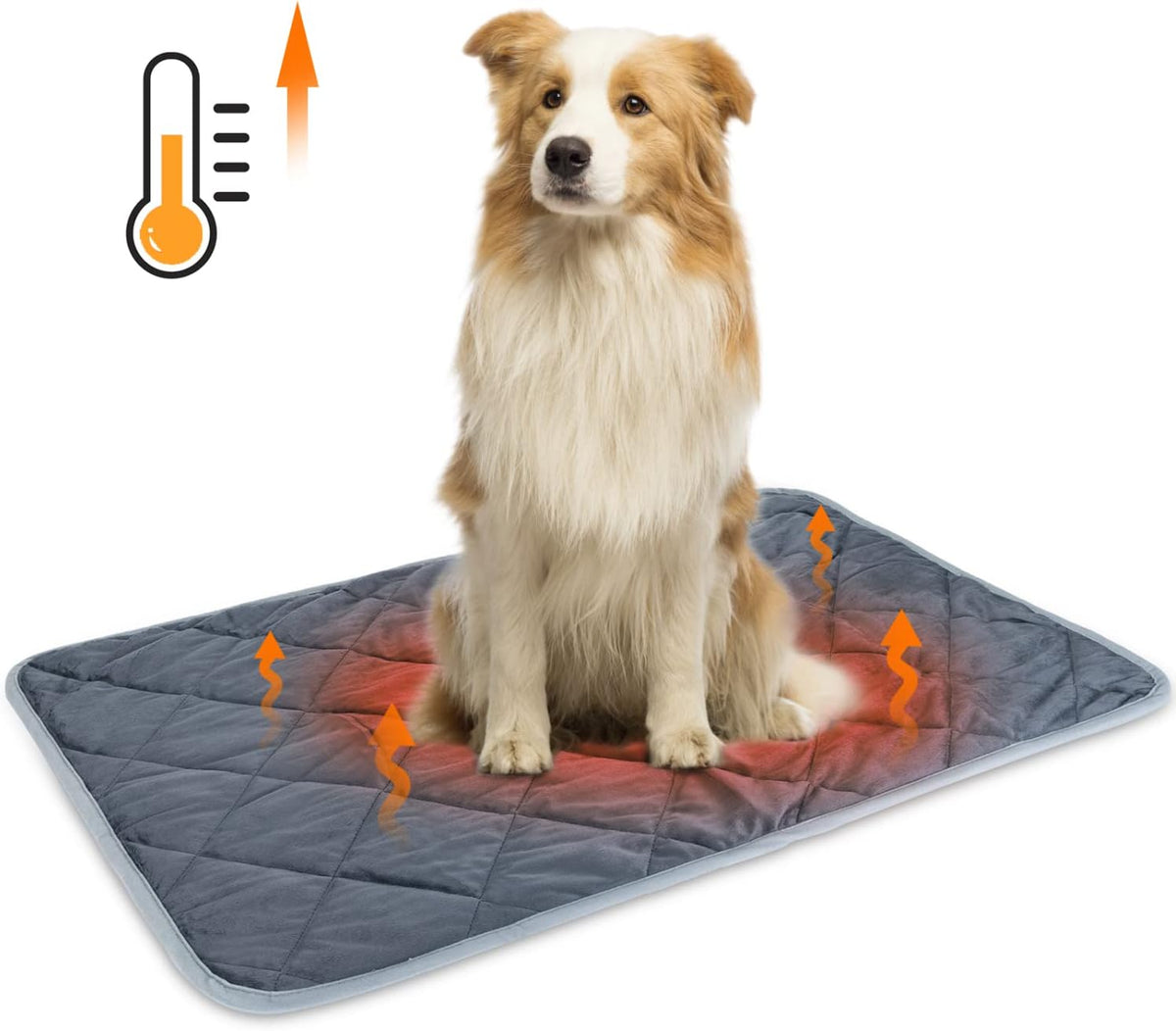 Vetbed Hond – Hondenmat - Warmtedeken Hond - 88x58 cm – Donkergrijs - Nobleza