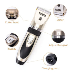 Nobleza B78 - Dieren Tondeuse Set - 4 Opzetkammen - Voor Huisdieren Katten & Honden - Draadloos •