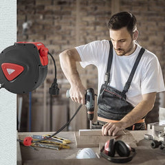 Wandslangenbox - Tuinslanghaspel - Tuinslang met haspel - 20 meter - Zwart