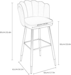 Barkrukken set van 2 - Barstoel met rugleuning - Barkruk - Barstoelen - Grijs - Wahson