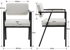 Eetkamerstoelen - Set van 2 - Met armleuning - Beige - Wahson