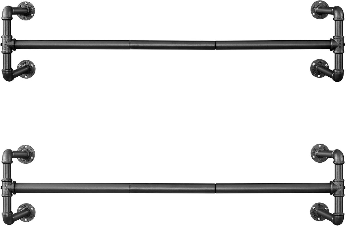 SONGMICS Kledingrek voor aan de muur, set van 2, 110 x 30 x 29,5 cm, tot 60 kg belastbaar