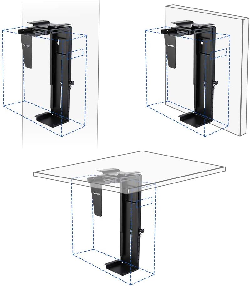 PC houder - CPU houder - computer houder - Zwart - FLEXISPOT