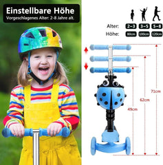 Kinderstep - 3 wielen - Kinder step jongens - LED Wielen - Verstelbaar - Blauw - YOLEO