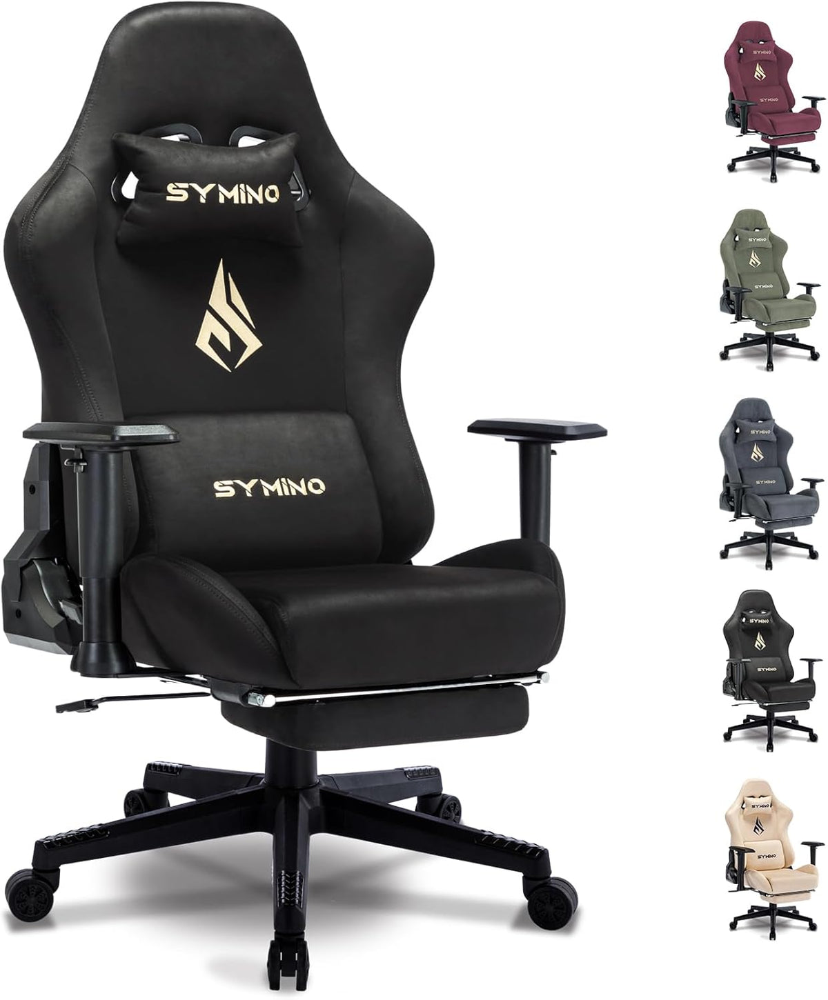 Ergonomische Bureaustoel -  Office Chair - Gamestoel - Volwassenen - Zwart - SYMINO •