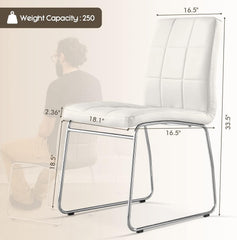 Eetkamerstoelen - Set van 2 - Kunstleer - Wit - SICOTAS
