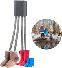 Melissa 16540011 elektrische schoendroger, rubberen laarzen, wandelschoenen, skischoenen, verwarming met ventilator en timer voor 2 paar schoenen/handschoenen, zwart