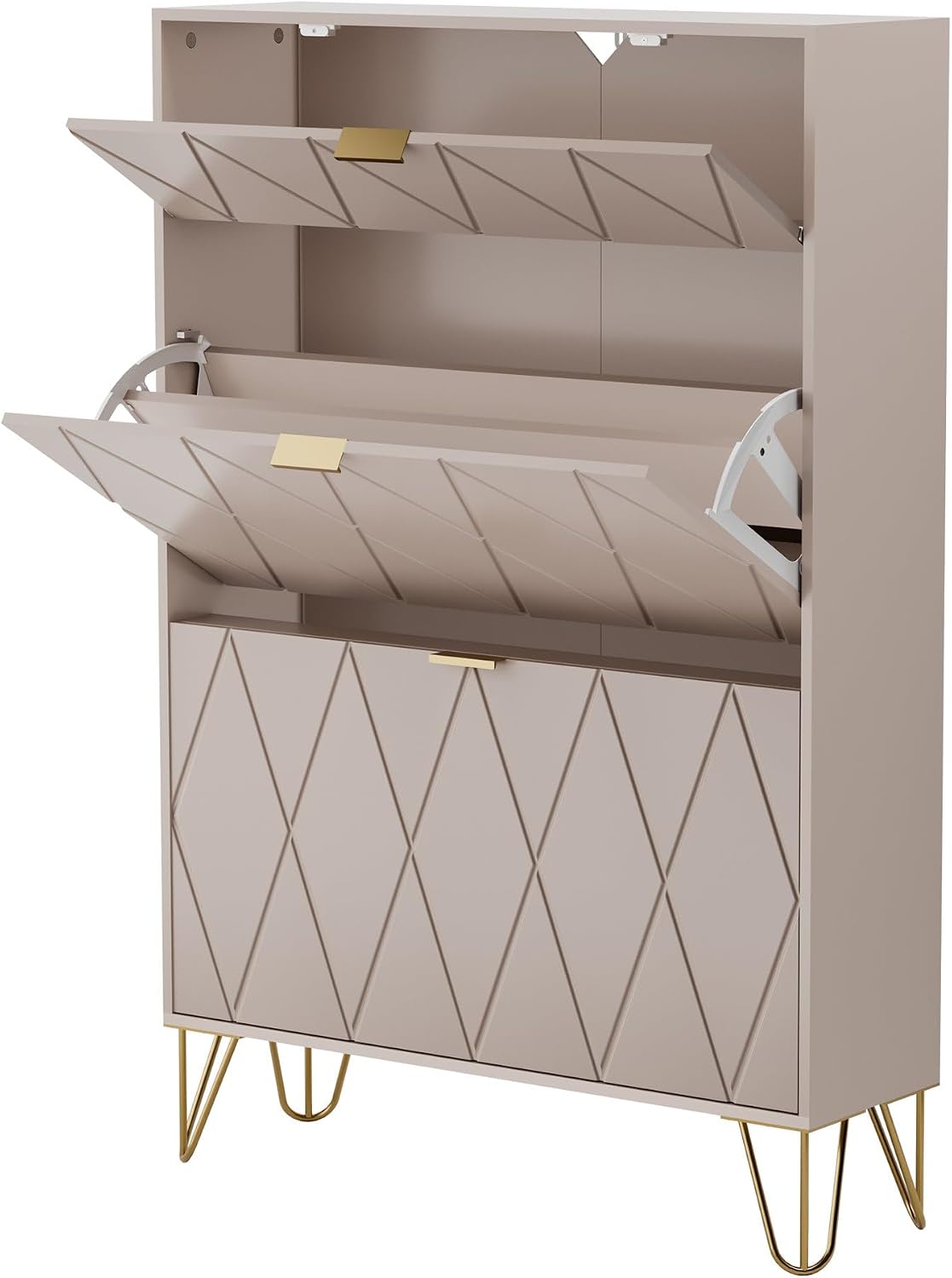 UEV Schoenenkast met 2 kleppen, 80 x 24 x 120 cm voor 16 paar schoenen, met verstelbare scheidingswanden, schoenenkast voor hal en entree