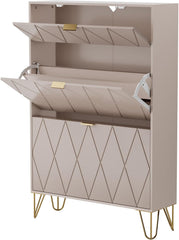 UEV Schoenenkast met 2 kleppen, 80 x 24 x 120 cm voor 16 paar schoenen, met verstelbare scheidingswanden, schoenenkast voor hal en entree