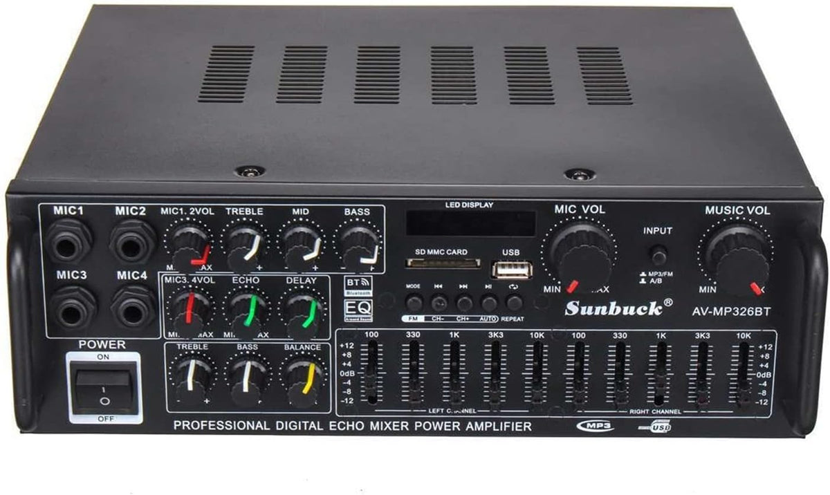 Audio Systems Amplifier Bluetooth-versie Stereo-versterker Draadloos 2-kanaals HIFI Stereo Audio Home Karaoke Power versterker Auto AUDIO(220-V)