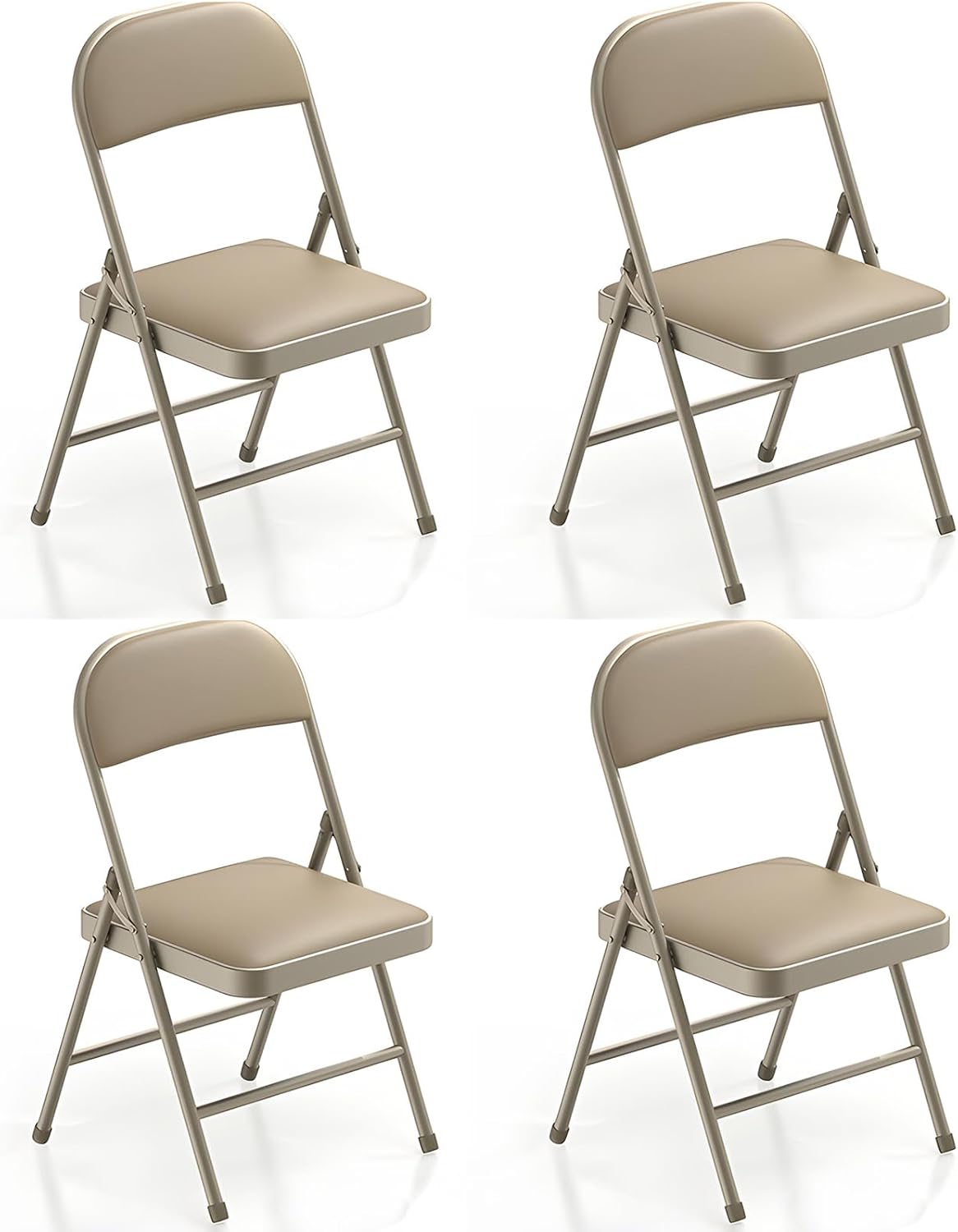 Klapstoelen - Vouwstoelen - Set van 4 - Eettafelstoelen - Khaki - BULAGE