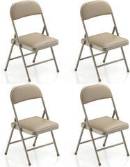 Klapstoelen - Vouwstoelen - Set van 4 - Eettafelstoelen - Khaki - BULAGE