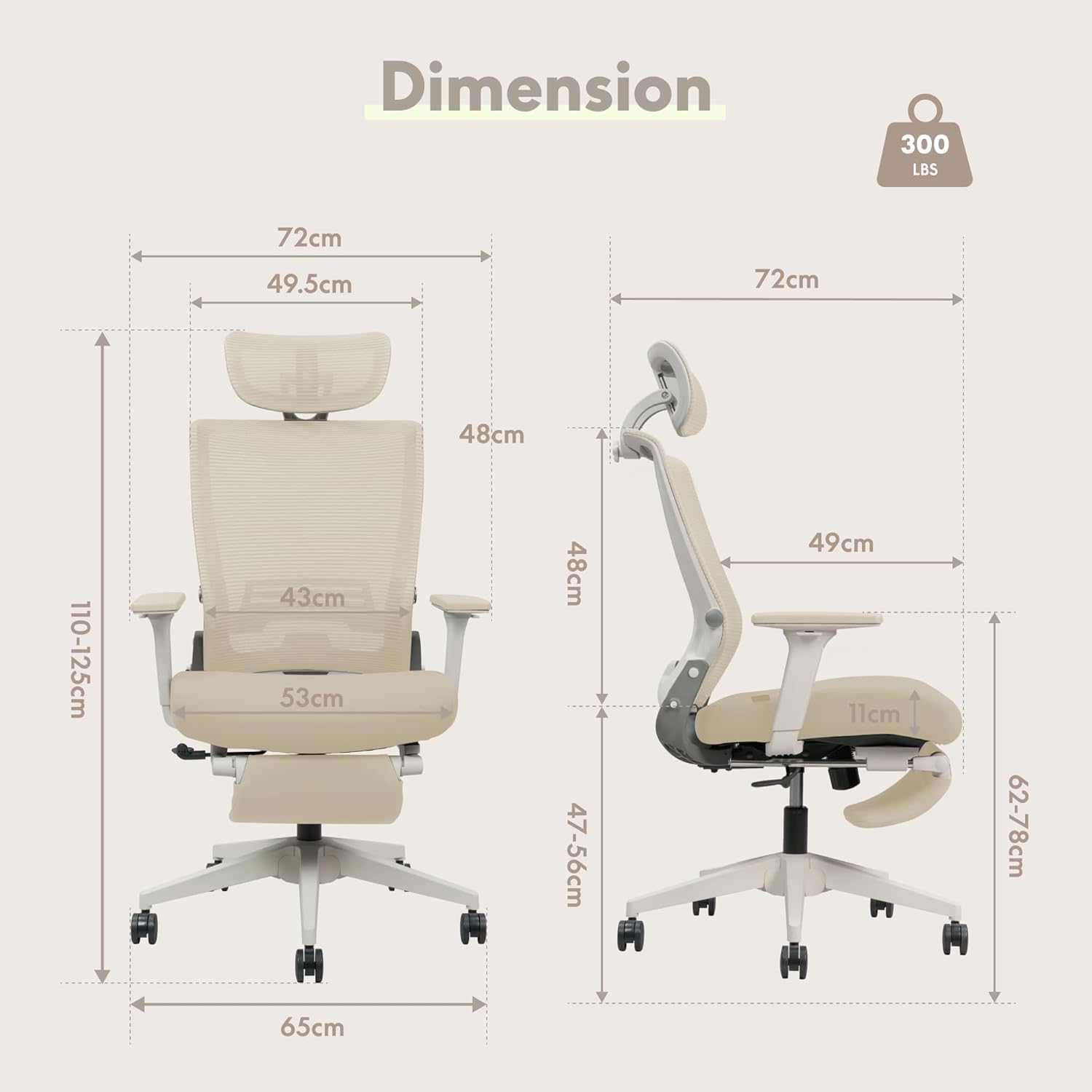 Ergonomische Bureaustoel -  Office Chair - Gamestoel - Volwassenen - Wit - FLEXISPOT