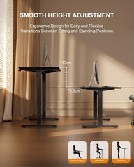Zit sta bureau - Elektrisch - Verstelbaar - 100x60 cm - Bruin - HLFURNIEU
