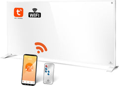 KESSER® Infraroodverwarming, energiebesparend, infrarood staand apparaat en wandmontage, elektrische verwarming, 700 W, met afstandsbediening, thermostaat en app-bediening, elektrisch