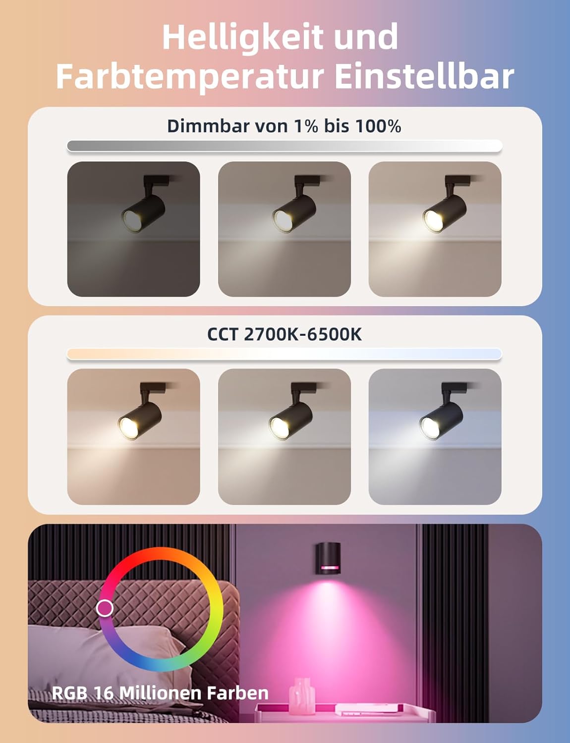 GU10 LED lamp - Dimbaar - Smart lamp - 6,5W - 6 stuks - Aigostar