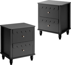 Nachtkastje set van 2 - Bijzettafel - Opbergkastje - 50x40x60 cm - Zwart - UEV