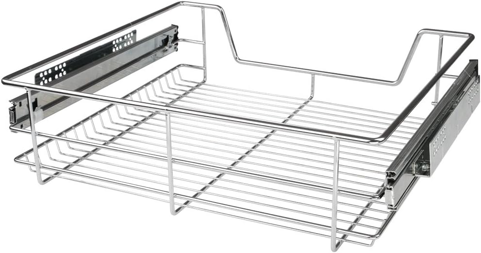 Telescopische keukenlade – 1 stuk, voor 30 cm kast, max. 20 kg, inclusief rails – uittrekbare opbergmand