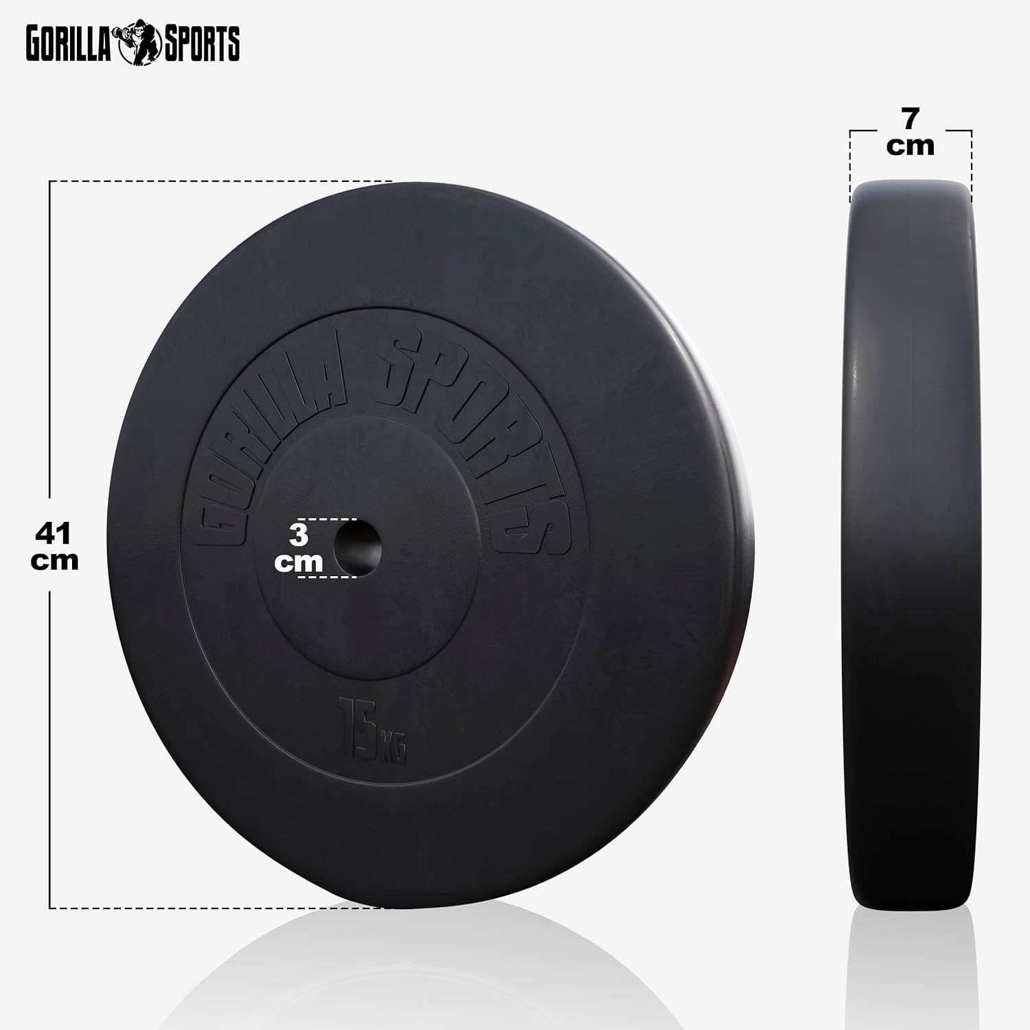 Halterschijven - Halter gewichten - 30 mm - 2x15 kg - Gietijzer - Gorila Sports®