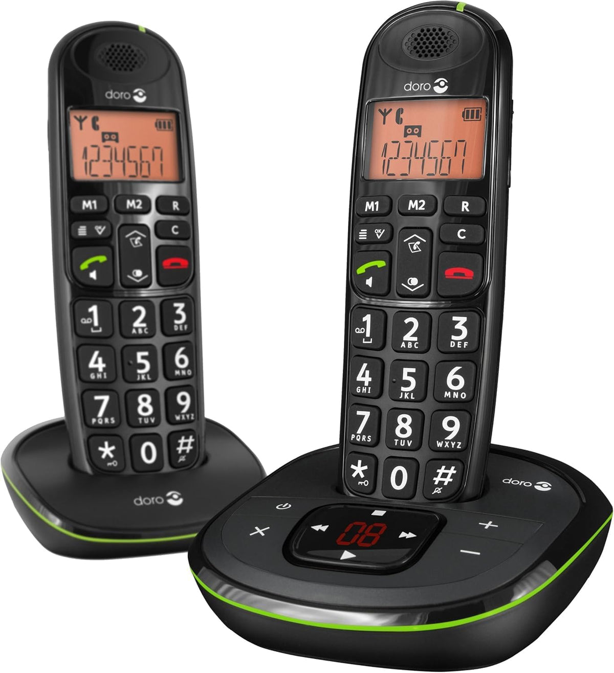 Doro PhoneEasy 105wr Duo draadloze telefoon met handset incl. oplader zwart, 380104 •