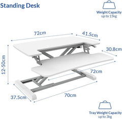 Monitor verhoger - Laptop verhoger - Bureau verhoger - 72x42 cm - Wit - M17W - FLEXISPOT