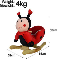 Infantastic® Schommeldier - pluche, vanaf 1 jaar, voor baby en kind, olifant/eenhoorn/luiaard/lieveheersbeestje/schaap, met riem, muziek, handvat, voetensteun, schommelstoel, hobbelspeelgoed,