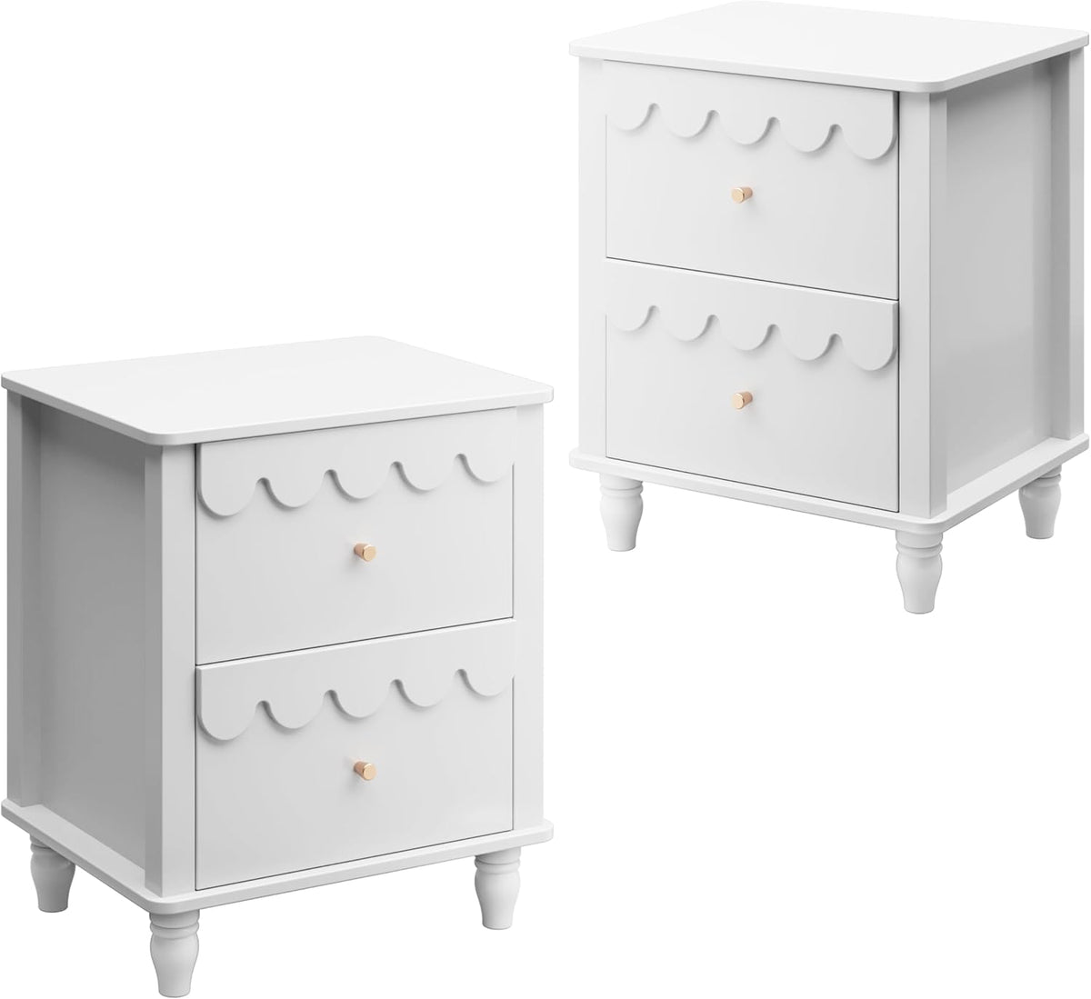 Nachtkastje set van 2 - Bijzettafel - Opbergkastje - 50x40x60 cm - Wit - UEV