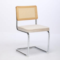 Eetkamerstoelen - Set van 2 - Met Rugleuning - Fluweel - Beige