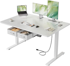 Zit sta bureau - Elektrisch - Verstelbaar - 119x80 cm - Wit - HLDIRECT