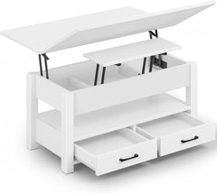 Salontafel met opbergruimte - Koffietafel - 100x50 cm - Wit - Rolanstar