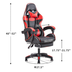 Ergonomische Bureaustoel -  Office Chair - Gamestoel - Volwassenen - Zwart/Rood - Sunon