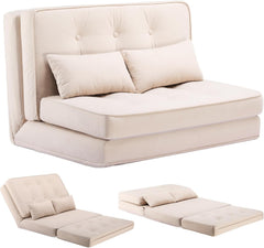 Slaapbank 2 persoons - Logeerbed - Bedbank - 90x210 cm - Beige - COMHOMA