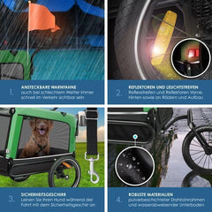 Hondenfietskar - Hondenkar  - Fietskar hond - tot 40 kg - Groen