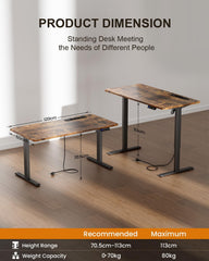 Zit sta bureau - Elektrisch - Verstelbaar - 120x60 cm - Bruin - HLFURNIEU