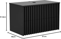 Wastafelkast - Wastafelmeubel - Wastafelonderkast - 61 cm - Zwart - Zonder Wastafel - UEV