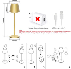Tafellamp - Bureaulamp - Tafellamp oplaadbaar - Goud - Aigostar