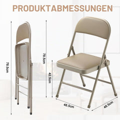 Klapstoelen - Vouwstoelen - Set van 4 - Eettafelstoelen - Khaki - BULAGE