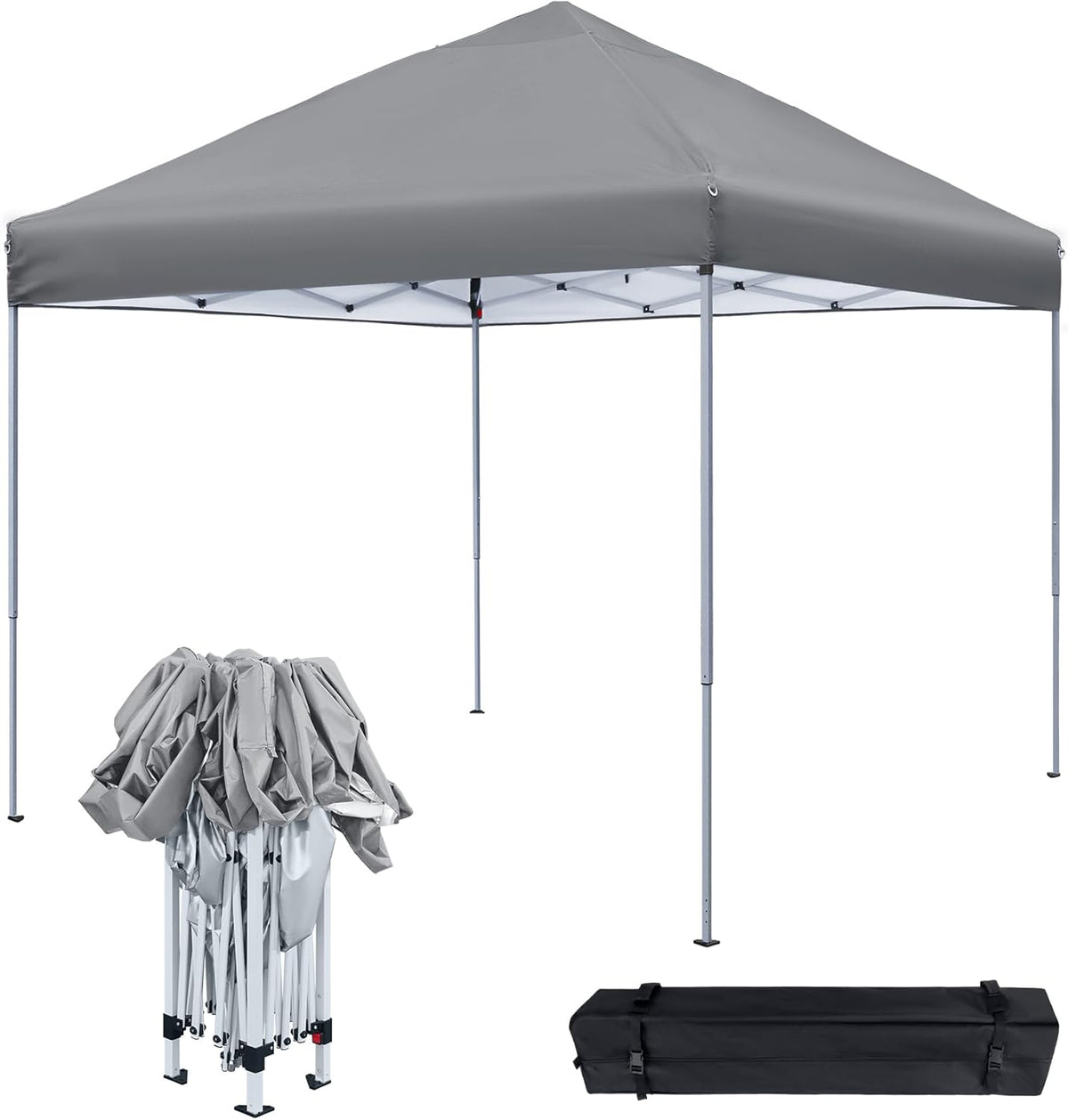 Partytent - Opvouwbaar - 3x3m - Paviljoen - Easy up - Grijs - CLIPOP •