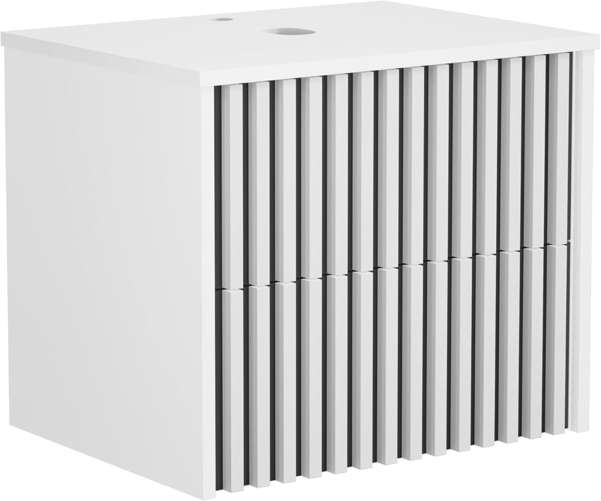 UEV Wastafelonderkast voor gastentoilet, kleine badkamer, wastafel, 61 cm, badkamerkast, badkamerkast, wastafelonderkast hangend, wastafel voldoende opbergruimte ruimtebesparend, wit