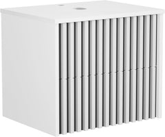 UEV Wastafelonderkast voor gastentoilet, kleine badkamer, wastafel, 61 cm, badkamerkast, badkamerkast, wastafelonderkast hangend, wastafel voldoende opbergruimte ruimtebesparend, wit