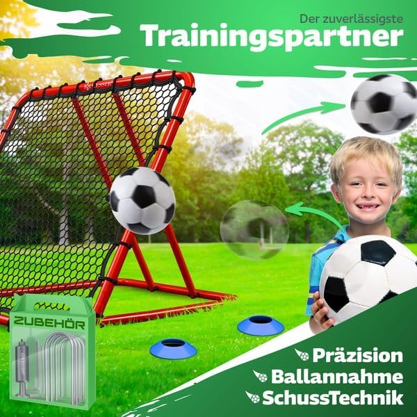 KESSER® Voetbal Rebounder - Kickback - Tchouk - 128x128cm - Rood •