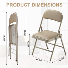 Klapstoelen - Vouwstoelen - Set van 6 - Eettafelstoelen - Khaki