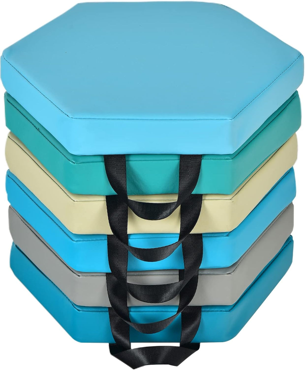Zitkussen - Stoelkussen - Grondkussen - 6 Stuks - 38x34 cm - Blauw - COSTWAY